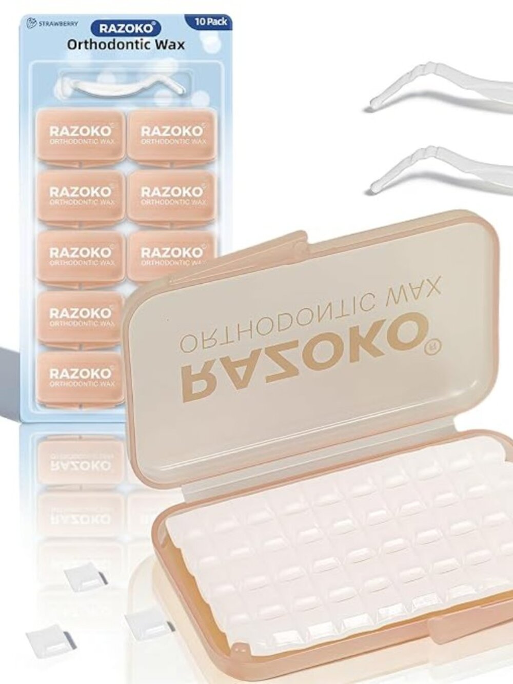 RAZOKO Orthodontic Wax for Braces/ 10pk/ Strawberry flavor